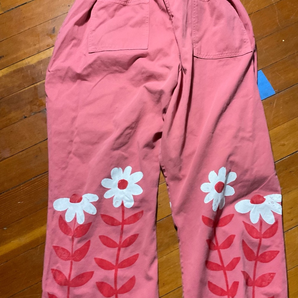 Pink Big Bud Press Daisy Screened Western Pants - Picture 3 of 5